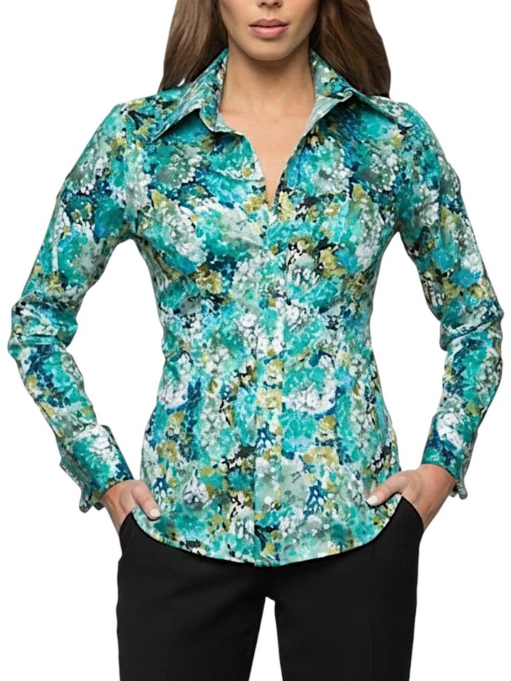 Cubec Green Paradiso Cotton Shirt Women's Size XL (AU Size 16)